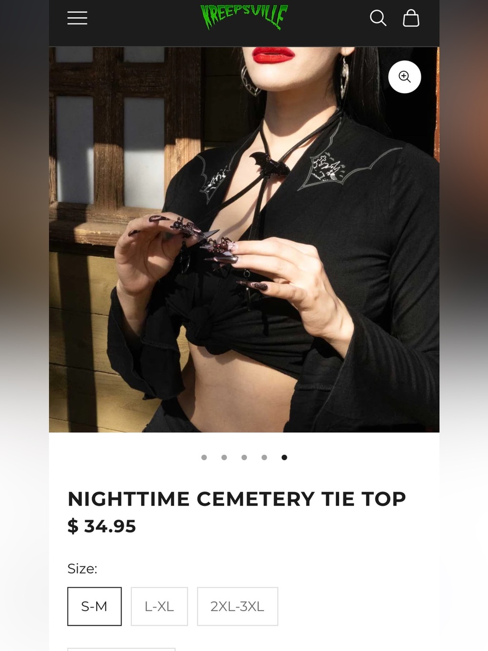 NWOT NIGHTTIME CEMETERY TIE TOP - Picture 8 of 8